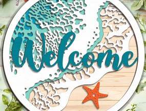 Intra απο ξύλο plywood 3mm-4mm πάχος – Καλώς ορίσατε Summer Sign - Break Jhon Δίασταση 40x30 cm INTRAFABR-95035554