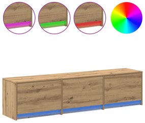 vidaXL Κιβώτιο τηλεόρασης με LED Δρυού 165x34x40 εκ. Επεξεργασμένο Ξύλο