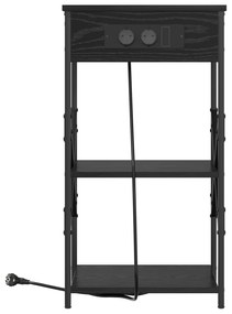 vidaXL Κομοδίνο με ράφι Μαύρη δρυς 41 x 31 x 76 εκ. Επεξεργασμένο ξύλο