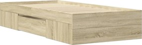 vidaXL Πλαίσιο Κρεβατιού Χωρ. Στρώμα Sonoma Δρυς 100x200εκ Επ. Ξύλο