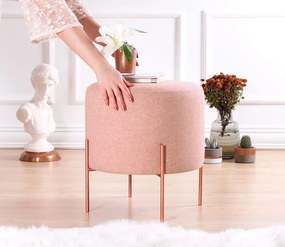 Πουφ Σκαμπό Ροζ COPPER 40x40x42