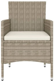 vidaXL Καρέκλα και Σκαμπό Κήπου Σετ 4 Τεμαχίων Μπεζ Συνθετικό Ρατάν