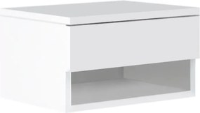 Κομοδίνο επιτοίχιο Mary Megapap χρώμα λευκό 40x30x23εκ.