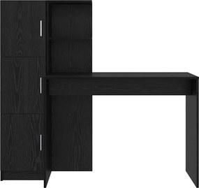 vidaXL Γραφείο 2 pcs Μαύρη Οξυά