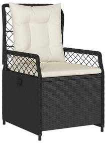 vidaXL Σετ 5 Τεμαχίων Επίπλων Κήπου Μαύρο Poly Rattan