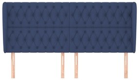 Κεφαλάρι με Πτερύγια Μπλε 183x23x118/128 εκ. Υφασμάτινο - Μπλε