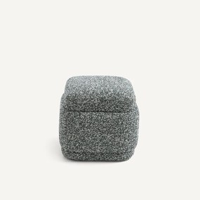 Πουφ από υφασμάτινο μπουκλέ μελανζέ ύφασμα, CLEOPHEE