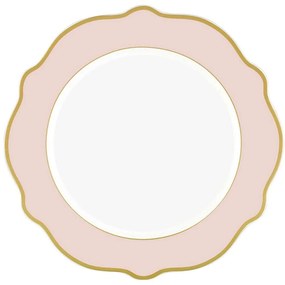 Πιάτο Ρηχό (Σετ 6Τμχ) 280TMA1685 27x27x1cm Pink-Gold Hermia Porcelain