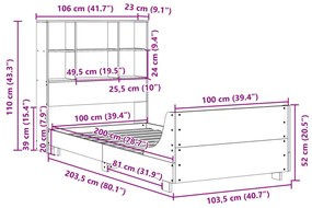 Σκελετός Κρεβ. Χωρίς Στρώμα Καφέ Κεριού 100x200 εκ Μασίφ Πεύκο - Καφέ