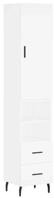 Ντουλάπι Λευκός 34,5 x 34 x 180 εκ. από Επεξεργασμένο Ξύλο - Λευκό