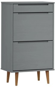 vidaXL Παπουτσοθήκη MOLDE Γκρι 59,5x35x103 εκ από Μασίφ Ξύλο Πεύκου