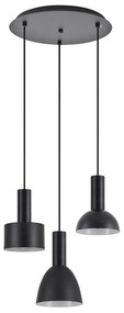 SE21-BL-4-3BL-MS123 ADEPT FLEX Black Pendant Black Metal Shade+