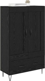 vidaXL Highboard Μαύρη Οξυά 69,5 x 31 x 115 εκ. Επεξεργασμένο Ξύλο