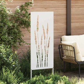 vidaXL Οθόνη Ιδιωτικότητας Κήπου Floral Λευκό 50 x 140 εκ