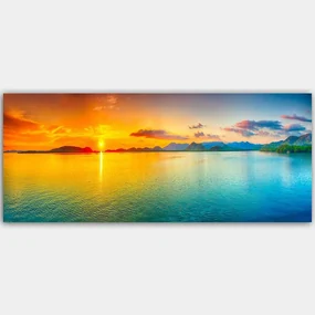 Πίνακας Καμβάς 451ERN1251 120x50cm Multi Wallity Οριζόντιοι Ξύλο, Καμβάς