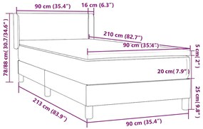 BOX SPRING ΚΡΕΒΑΤΙ ΜΕ ΣΤΡΩΜΑ ΡΟΖ 90X210 ΕΚ. ΒΕΛΟΥΔΙΝΟ 3317936