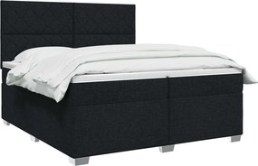 vidaXL Κρεβάτι box spring με στρώμα Μαύρο 200 x 200 cm Ύφασμα
