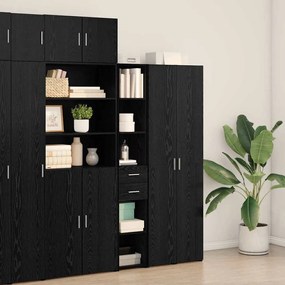 vidaXL Highboard Μαύρη δρυς 30 x 42.5 x 185 εκ Επεξεργασμένο ξύλο