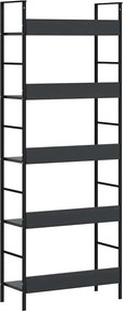 vidaXL Ραφιέρα 5 Επιπέδων Μαύρη 60x27,6x158,5 εκ. Επεξεργασμένο Ξύλο