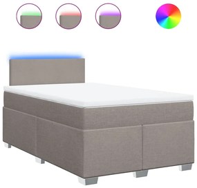 vidaXL Κρεβάτι Boxspring με Στρώμα Taupe 120x200 εκ. Υφασμάτινο