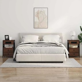 Κομοδίνο 2 pcs Καφέ δρυς 40 x 31 x 60 εκ. Επεξεργασμένο ξύλο