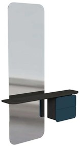 Καθρέπτης Τοίχου One More Look 5108C5620-4 78x15x118cm Black Oak-Petrol Umage Ατσάλι,Ξύλο
