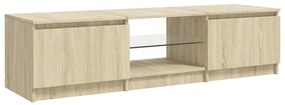 vidaXL Έπιπλο Τηλεόρασης με LED Sonoma Δρυς 140x40x36 εκ.