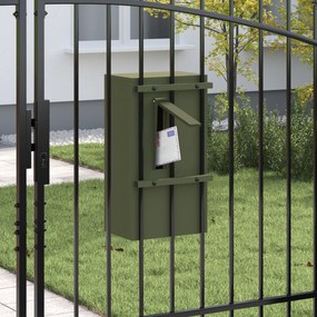 vidaXL γραμματοκιβώτιο Λαδί 30 x 23 x 55 εκ. Ατσάλι