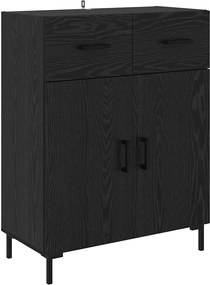 vidaXL Highboard με συρτάρι 2 pcs Μαύρη Οξυά Επεξεργασμένο ξύλο
