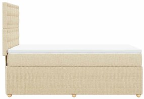 vidaXL Κρεβάτι Boxspring με Στρώμα Κρεμ 100 x 200 εκ. Υφασμάτινο