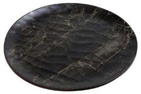 Ρηχό Πιάτο Φρούτου Μελαμίνης Black Wood Μαύρο 23x1,2