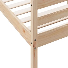 vidaXL Bed Frame Φυσικό 140 x 200 cm Solid Pine Wood, Plywood