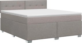 vidaXL Κρεβάτι box spring με στρώμα Taupe 140 x 200 cm Ύφασμα