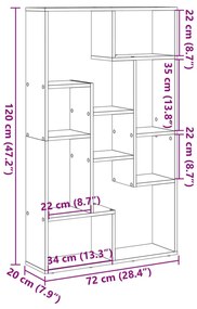 Βιβλιοθήκη Λευκή 72x20x120 εκ. από Επεξεργασμένο Ξύλο - Λευκό
