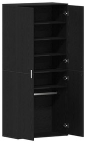 vidaXL Ντουλάπα Παπουτσιών Μαύρης Βελανιδιάς 80x39x180 εκ. Ξύλινη