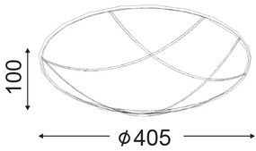 ΠΛΑΦΟΝΙΕΡΑ ΜΕΤΑΛΛΙΚΗ ΜΑΥΡΟ - ΧΡΥΣΟ Φ40CM 3XE27 MINOS - DLA7193