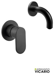 Armando Vicario SLIM Black Matt Στόμιο 10cm Φ24mm +Μίκτης εντοιχισμού 1 εξόδου 500050-400