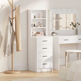 Highboard με συρτάρι Λευκό 40 x 41 x 135 εκ. Επεξεργασμένο ξύλο
