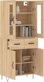 vidaXL Ντουλάπι Sonoma δρυς 69,5 x 34 x 180 εκ. από Επεξεργασμένο Ξύλο