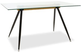 Τραπέζι Astrid pakoworld γυάλινο 10χιλ - πόδι μαύρο 140x80x75εκ