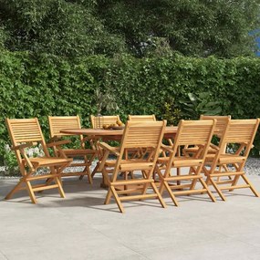 vidaXL Καρέκλες Κήπου Πτυσσόμενες 8 τεμ. 55x62x90 εκ. Μασίφ Ξύλο Teak