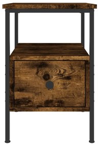 vidaXL Κομοδίνο Καπνιστή Δρυς 34 x 36 x 50 εκ. από Επεξεργασμένο Ξύλο