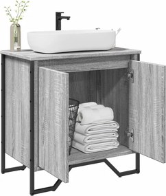 vidaXL Ντουλάπι Νιπτήρα Μπάνιου Γκρι Sonoma 60x35x60 εκ. Επεξ. Ξύλο