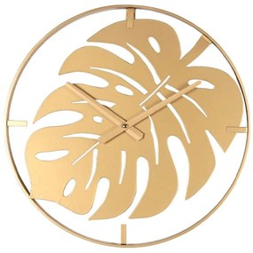 Ρολόι Τοίχου Monstera 15-00-94235 Φ40x3,5cm Gold Marhome Metal