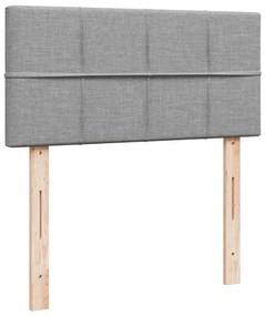 vidaXL Κρεβάτι Boxspring με Στρώμα Ανοιχτό Γκρι 90x200 εκ. Υφασμάτινο