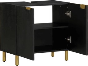 vidaXL Ντουλάπι Μπάνιου Μαύρο 62 x 33 x 58 εκ. από Επεξεργασμένο Ξύλο