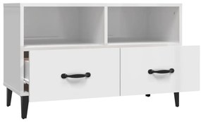 vidaXL Έπιπλο Τηλεόρασης Γυαλ. Λευκό 80x36x50 εκ. Επεξεργασμένο Ξύλο