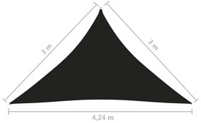 Πανί Σκίασης Τρίγωνο Μαύρο 3 x 3 x 4,24 μ. από Ύφασμα Oxford - Μαύρο