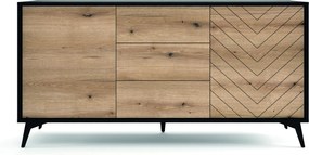 Μπουφές Diamond με συρτάρια Ανθρακί+Evoke 154x77x39cm