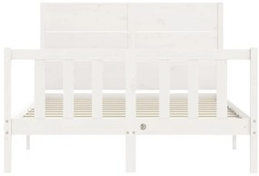 vidaXL Σκελετός Κρεβ. Χωρίς Στρώμα Λευκό 140x190 εκ Μασίφ Πεύκο
